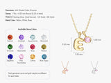 Initial Birthstone Charm Necklace