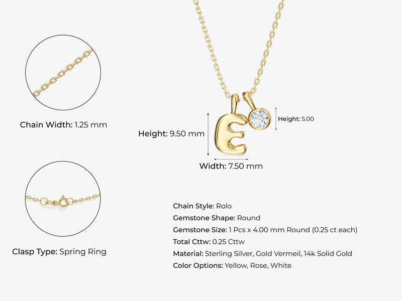 Initial Birthstone Charm Necklace
