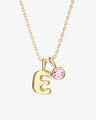 Initial Birthstone Charm Necklace