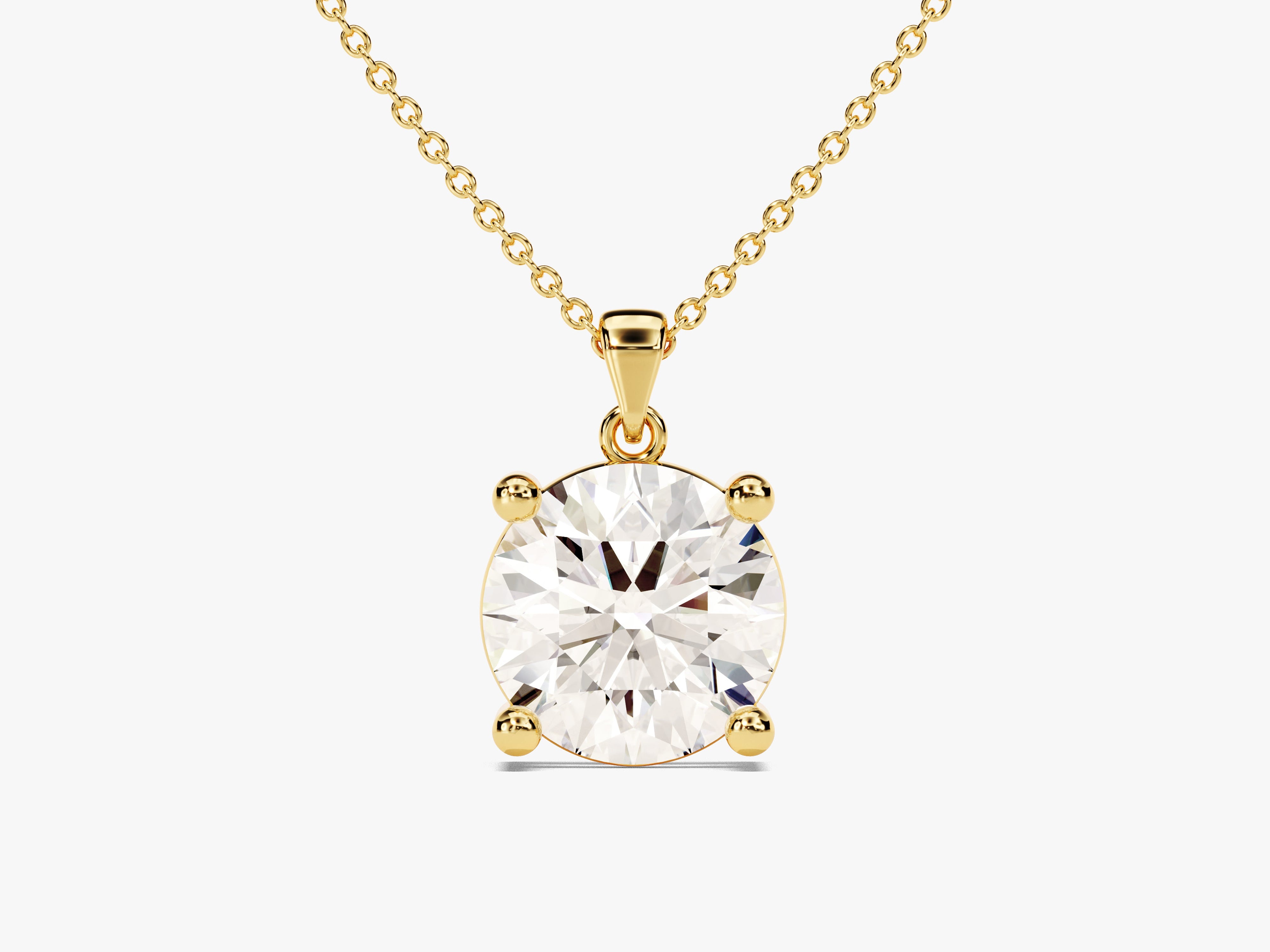 Gold diamond solitaire pendant necklace fine jewelry