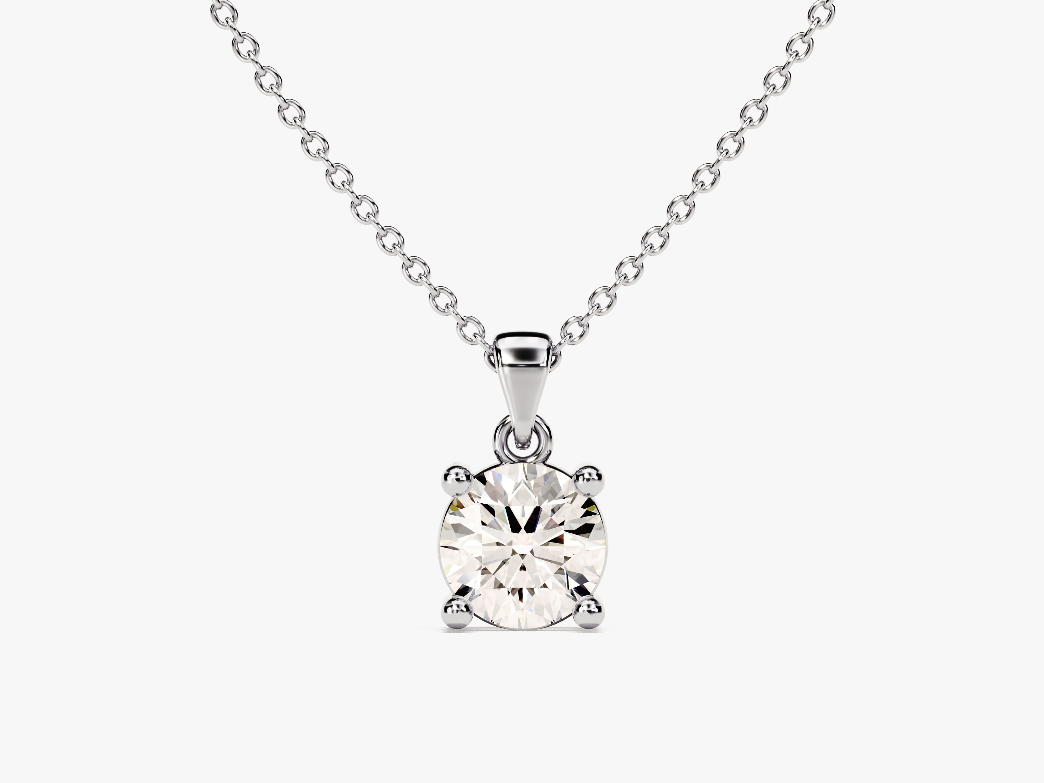 Diamond solitaire pendant necklace, fine jewelry, elegant design