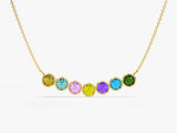 Bezel Set Round Birthstone Family Necklace