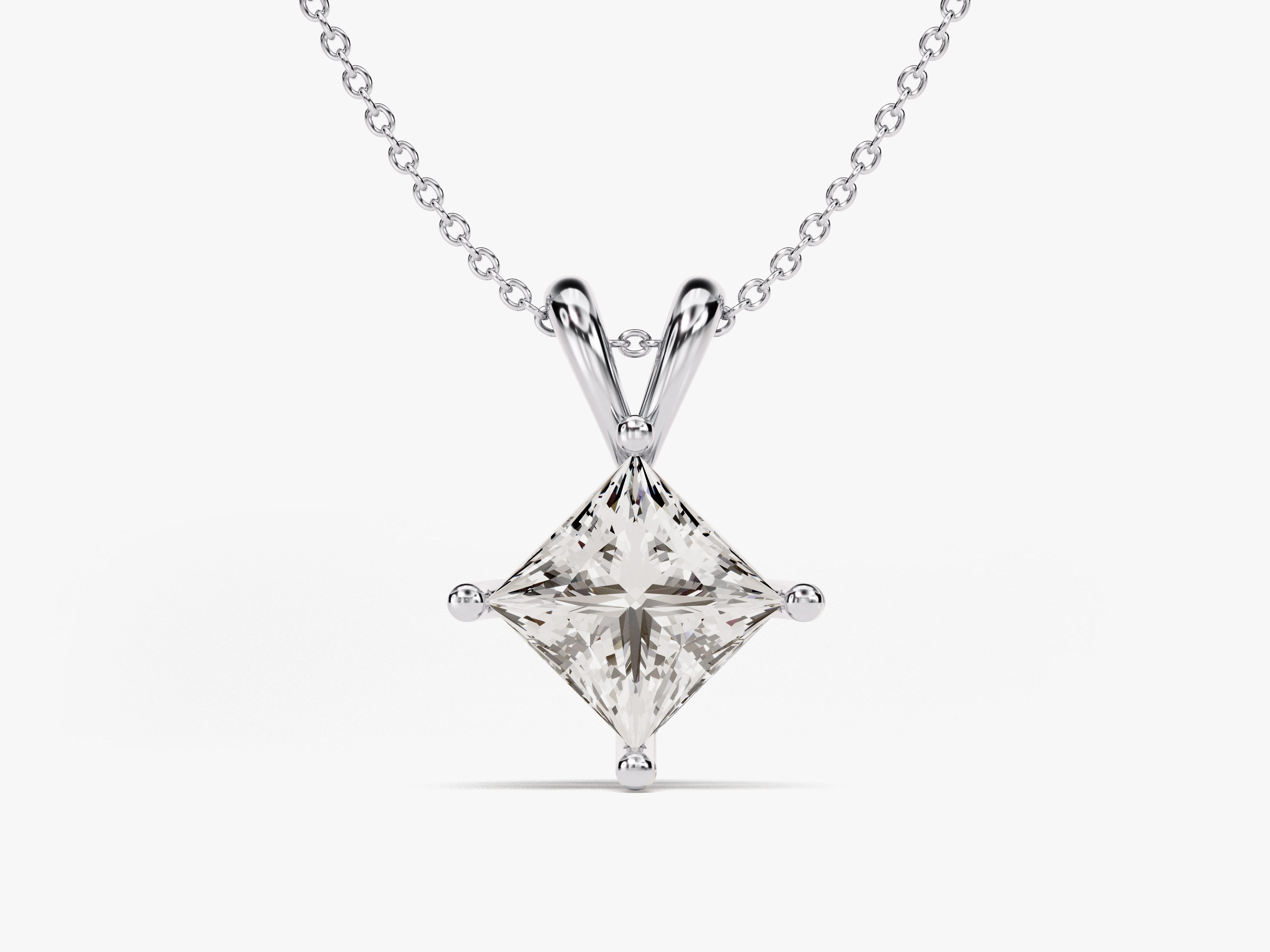Princess cut diamond pendant necklace jewelry