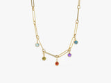 Paperclip Chain Bezel Birthstone Necklace
