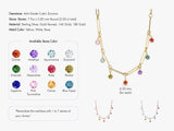 Paperclip Chain Bezel Birthstone Necklace