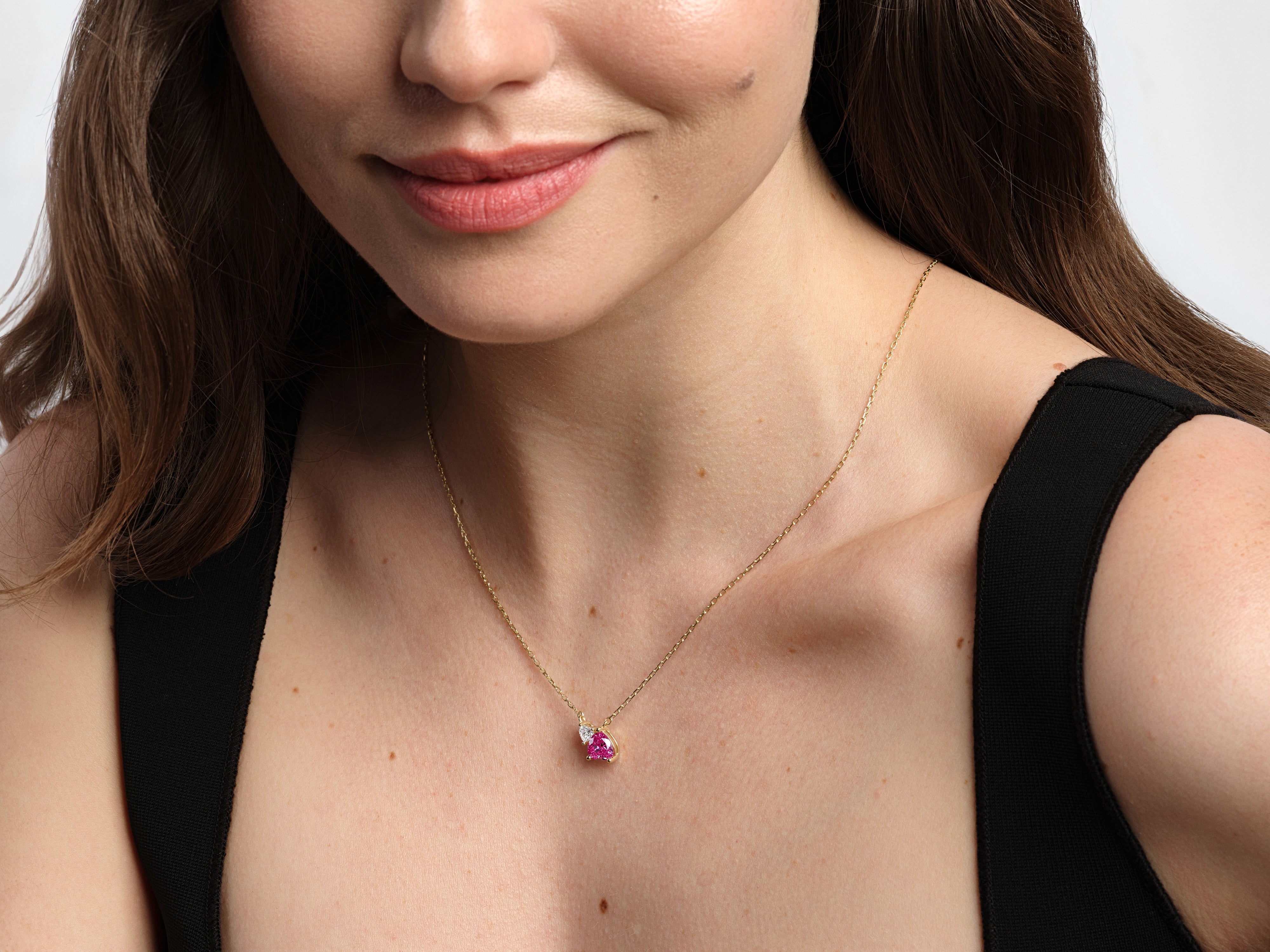 Pink Double Heart Necklace