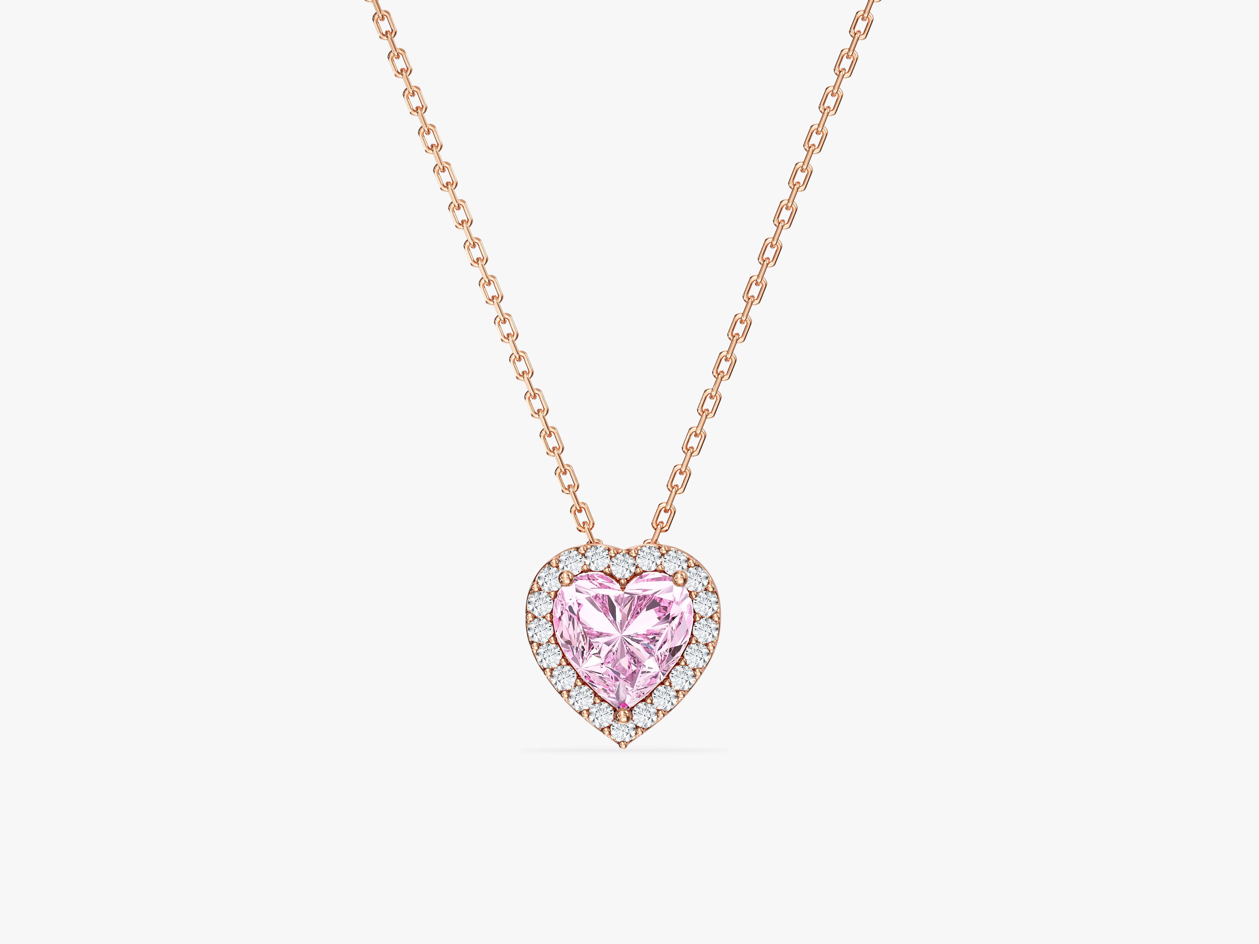 Halo Pink Heart Necklace