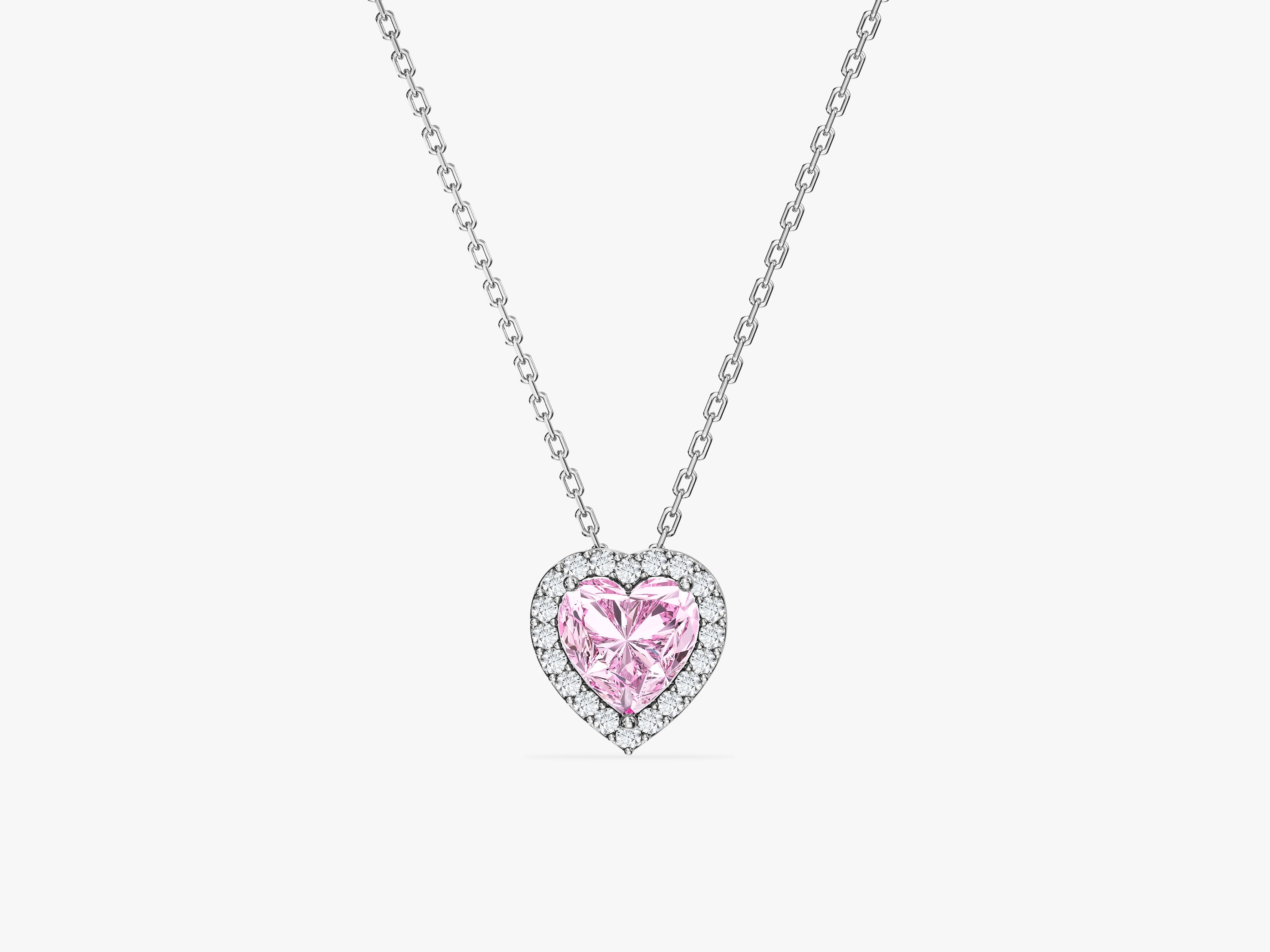 Halo Pink Heart Necklace