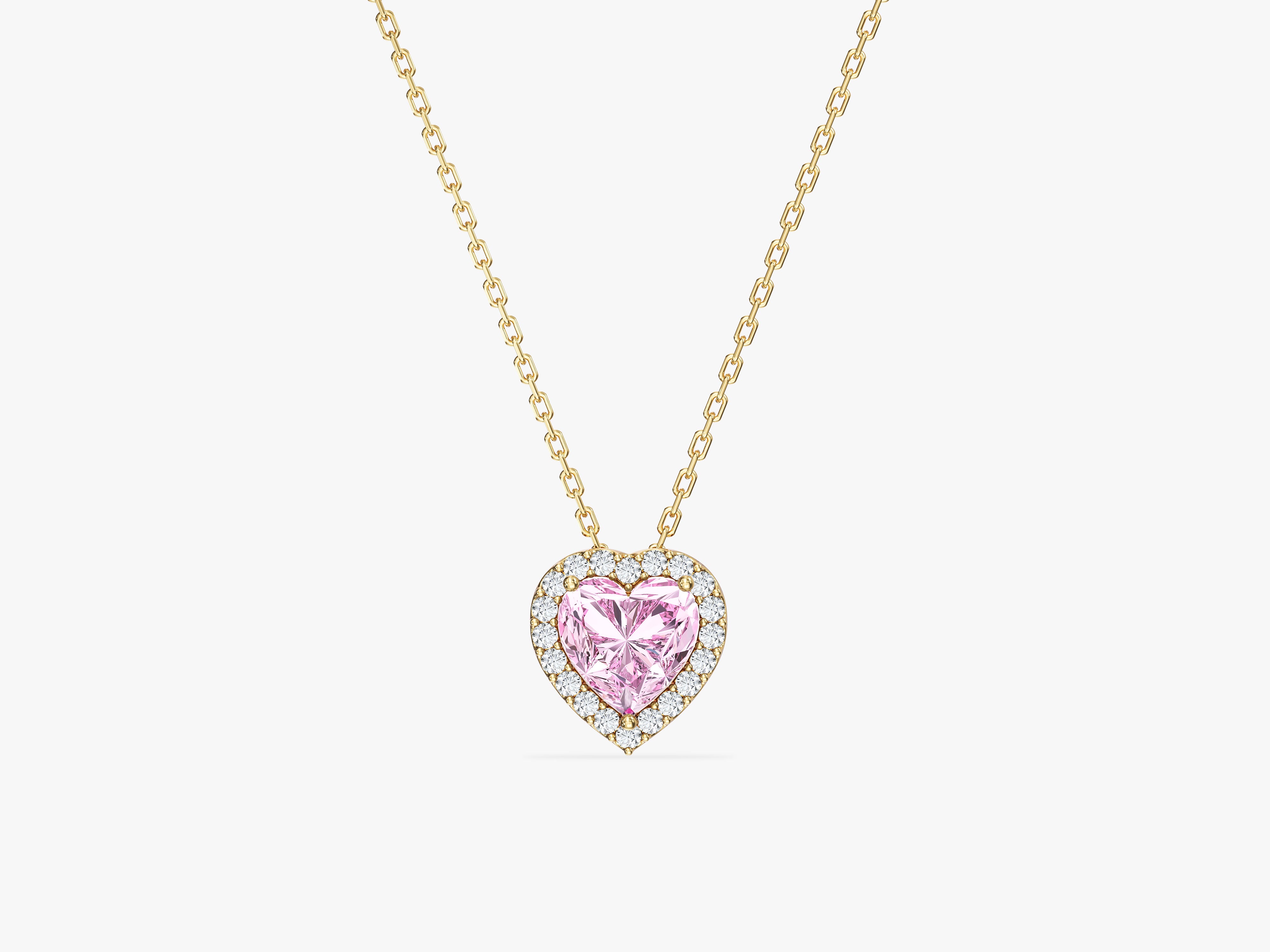 Halo Pink Heart Necklace