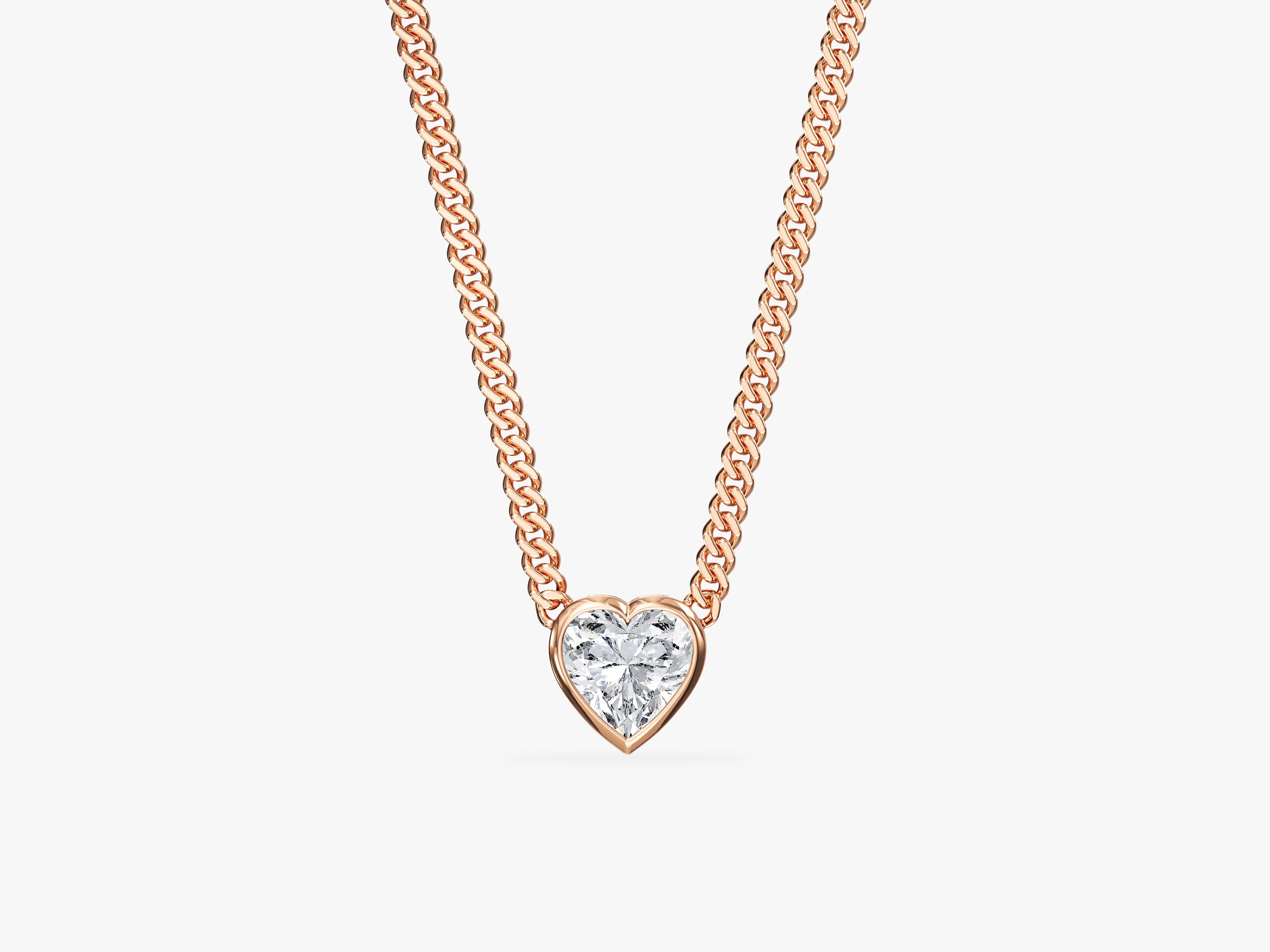 Heart Cuban Chain Necklace