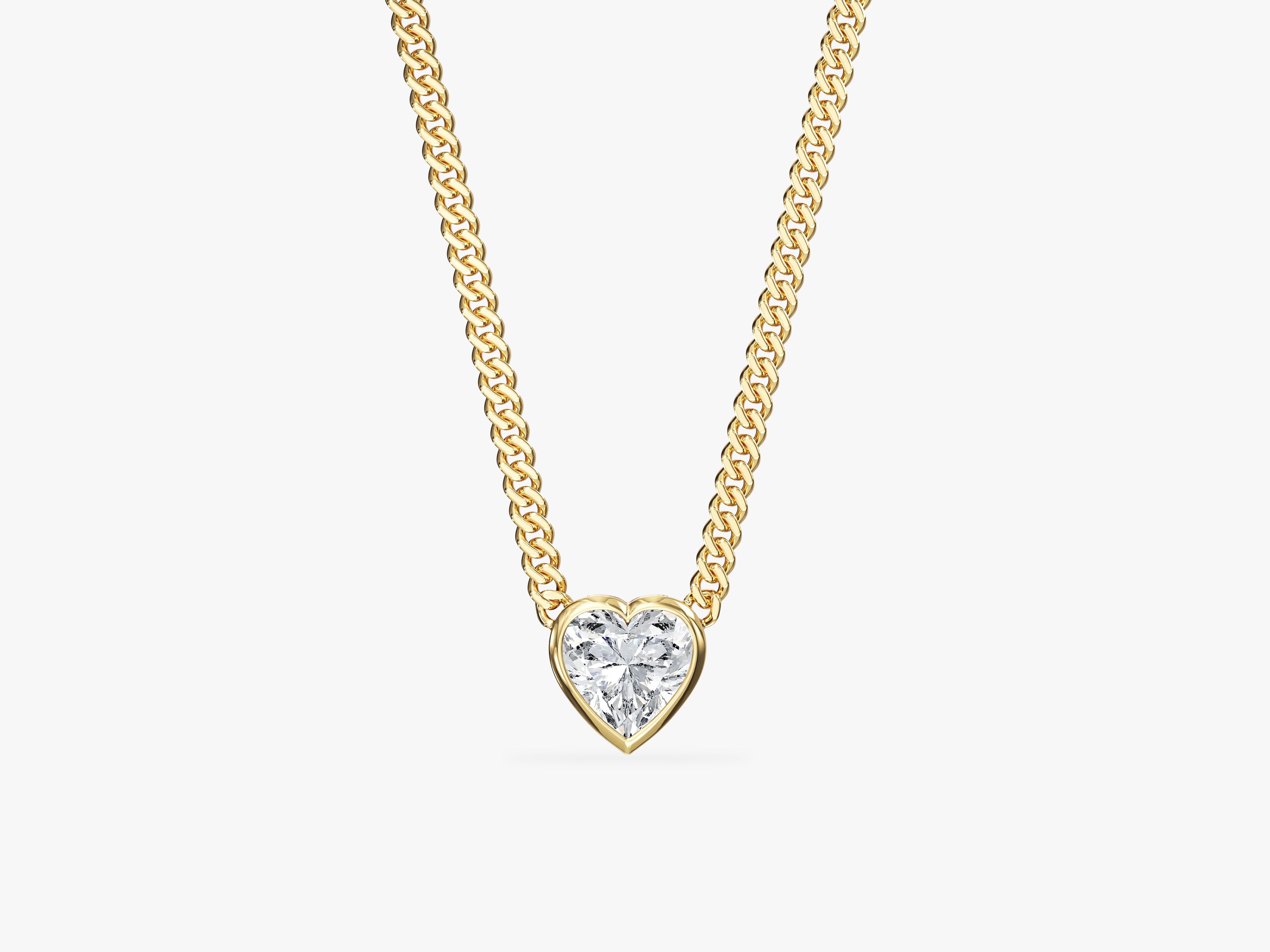 Heart Cuban Chain Necklace