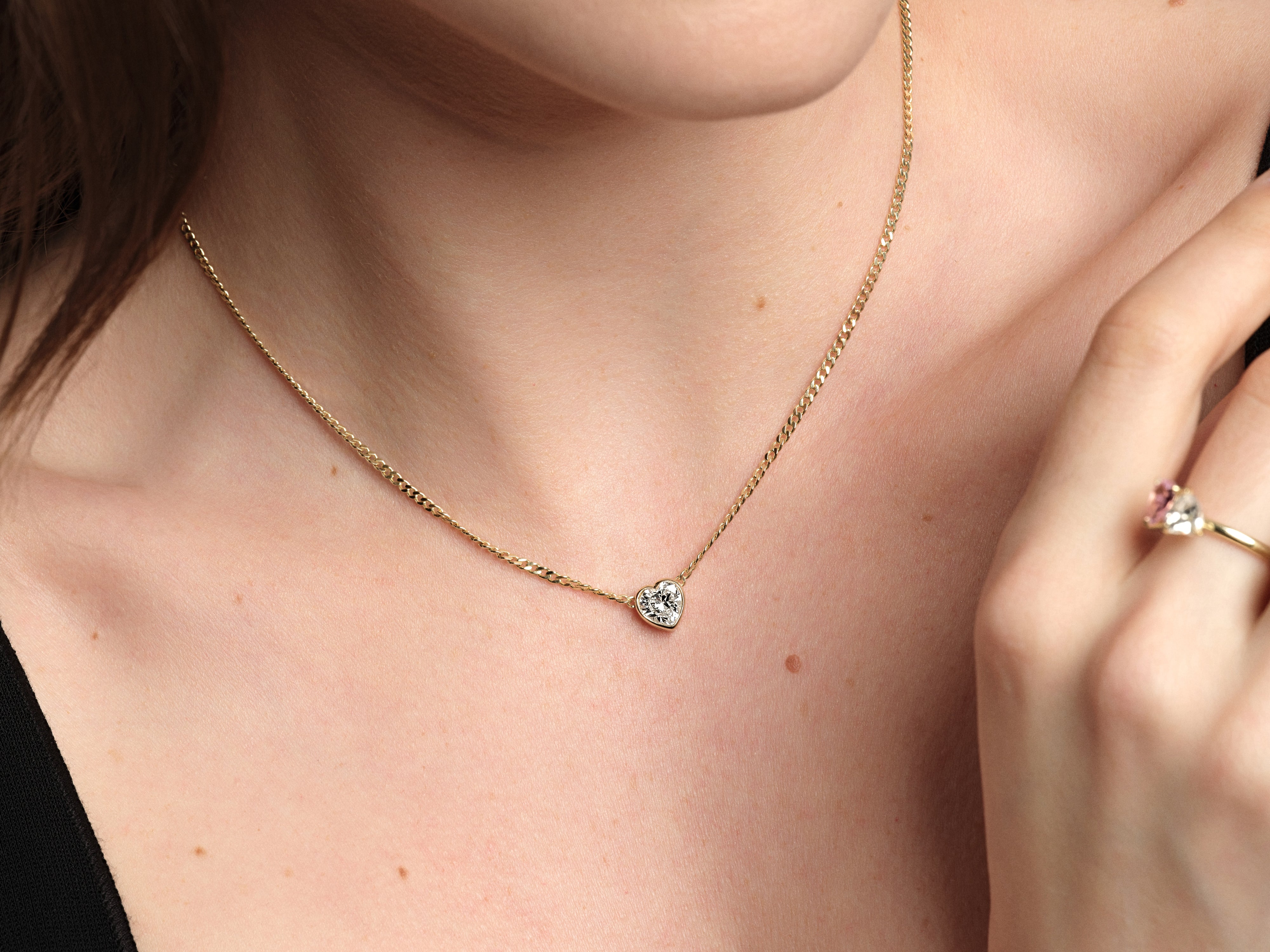 Heart Cuban Chain Necklace