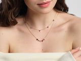 Heart Birthstone Station Necklace