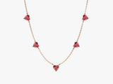 Heart Birthstone Station Necklace
