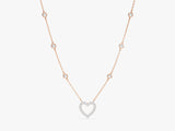 Heart Charm with Station Necklace