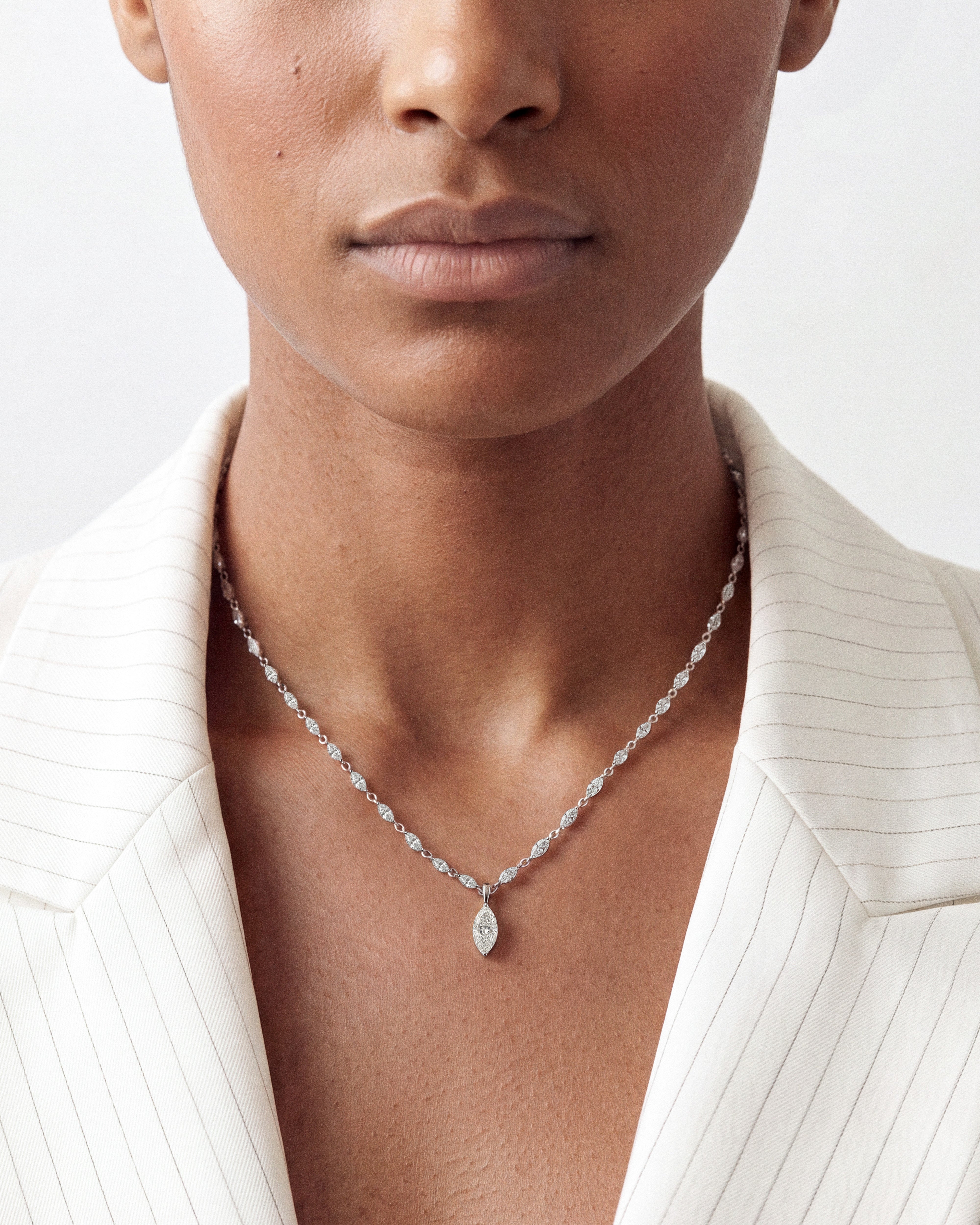 Marquise Station Drop Necklace