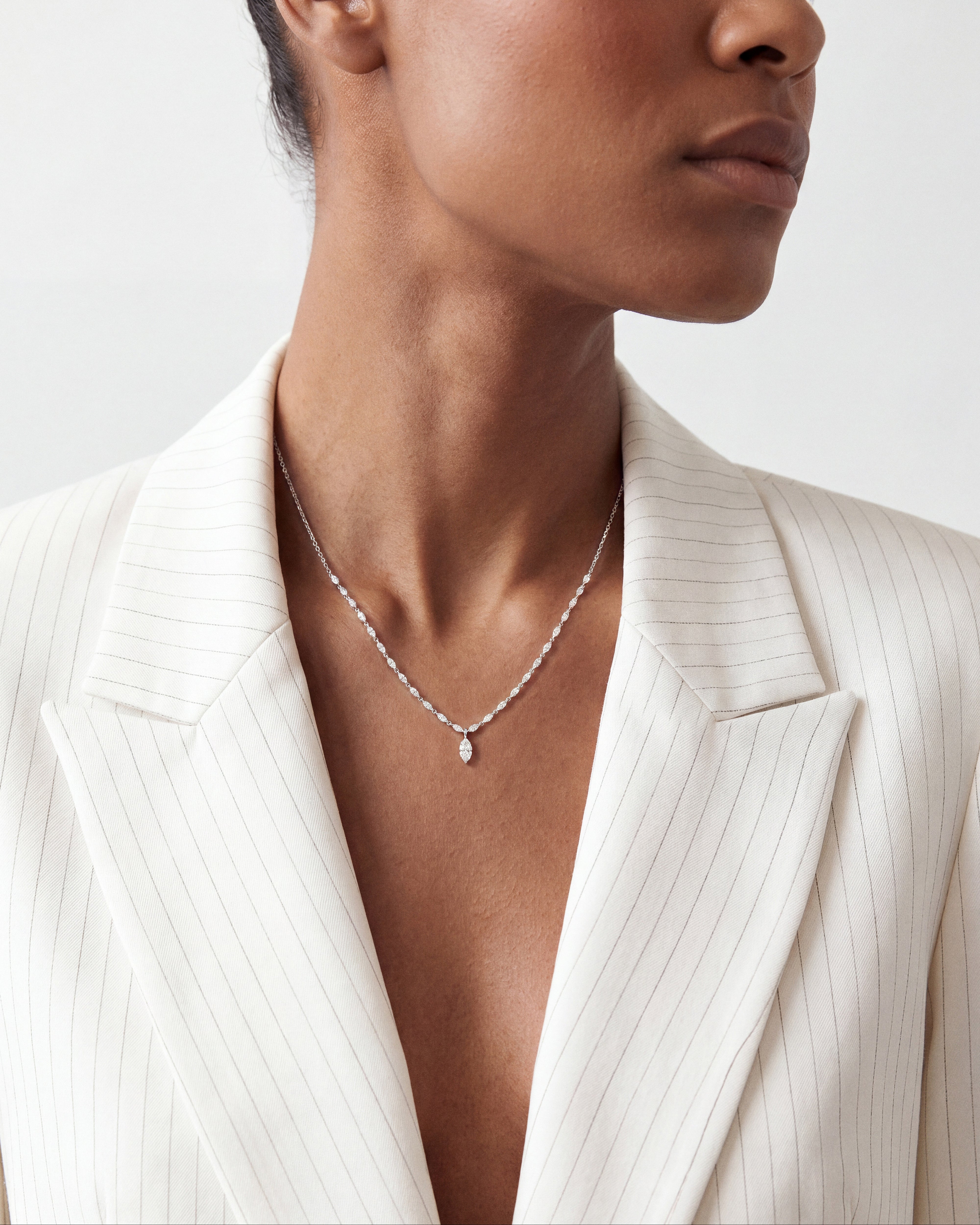 Marquise Station Drop Necklace