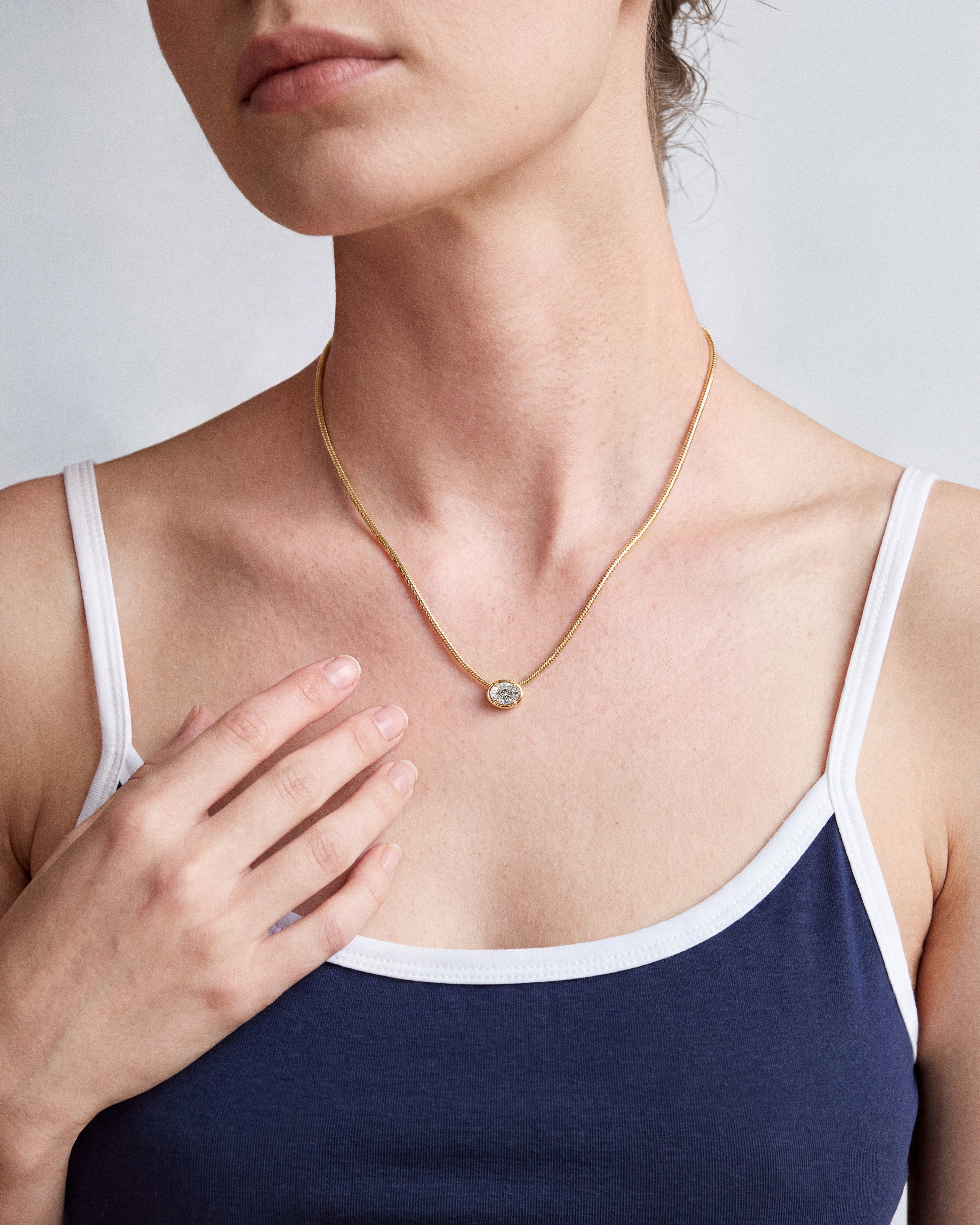 Oval Snake Chain Necklace