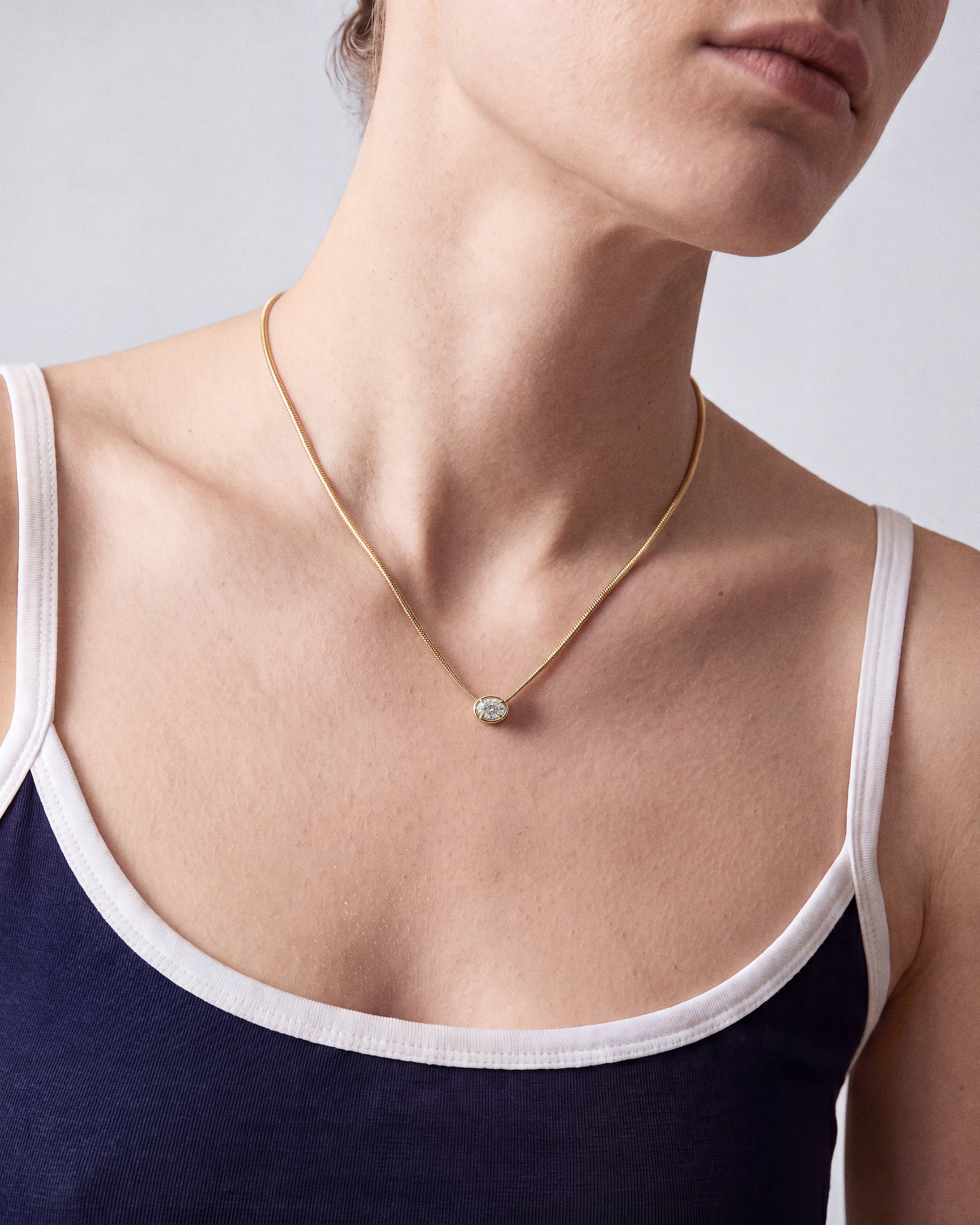 Oval Snake Chain Necklace