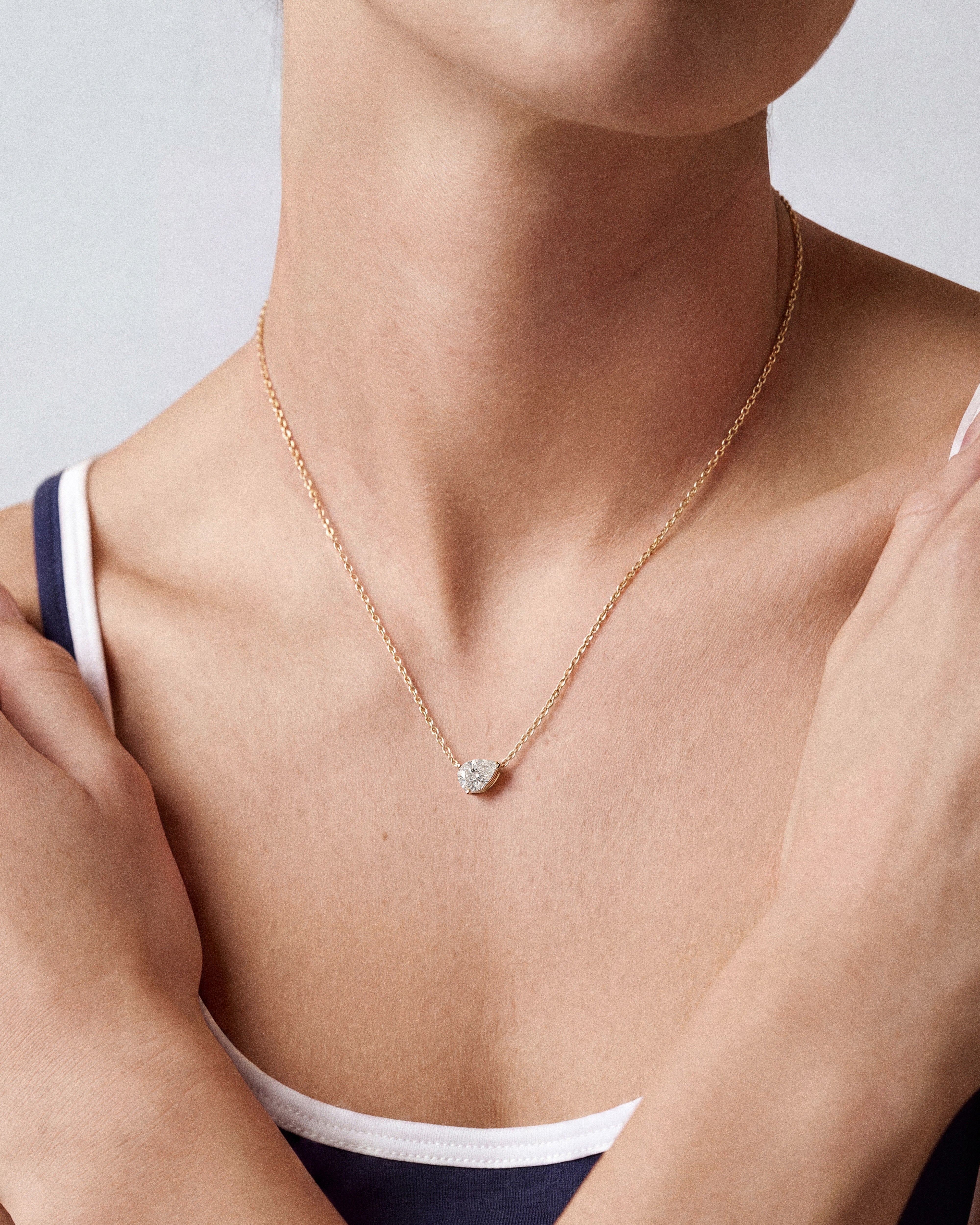 Sideways Pear Necklace