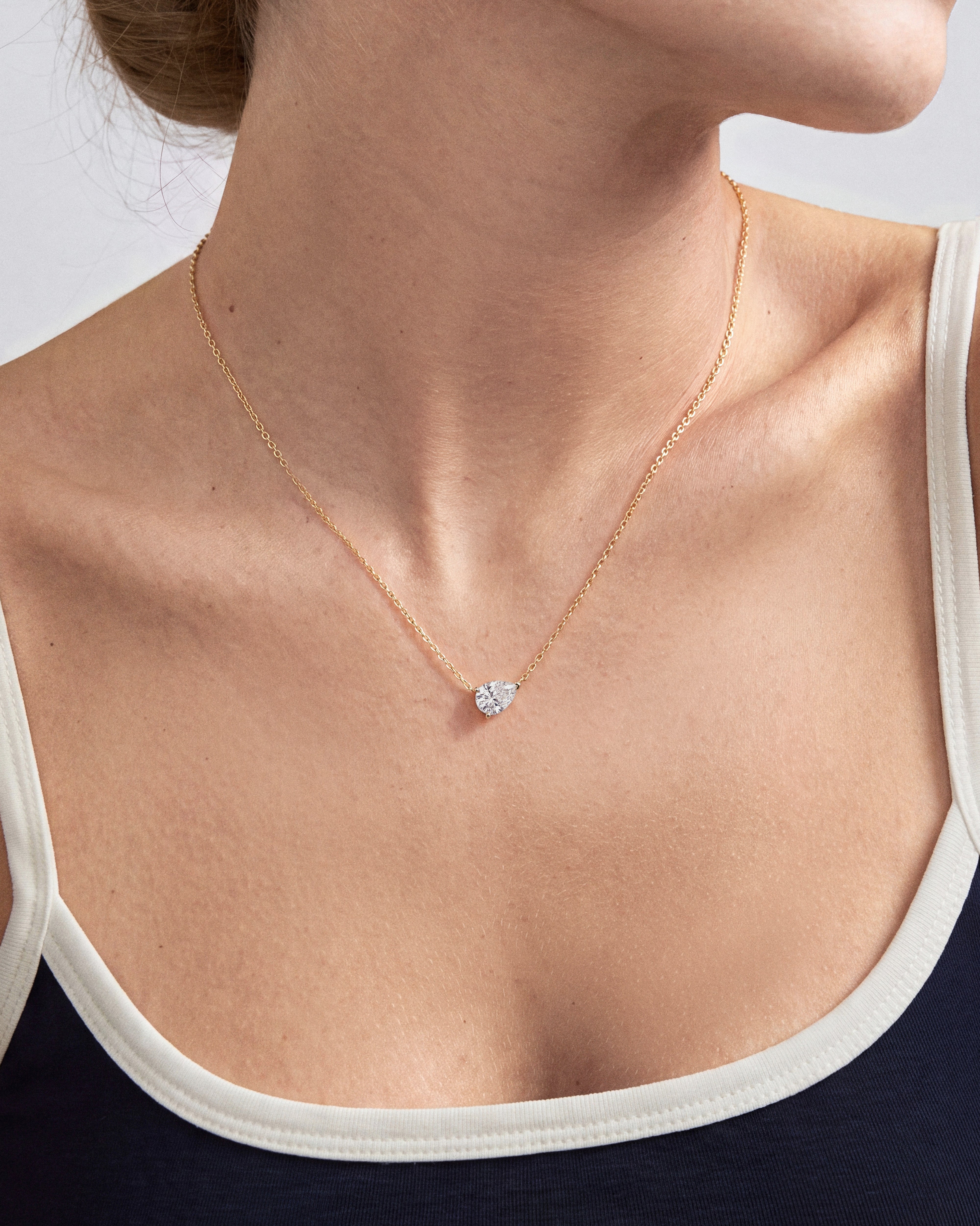 Sideways Pear Necklace