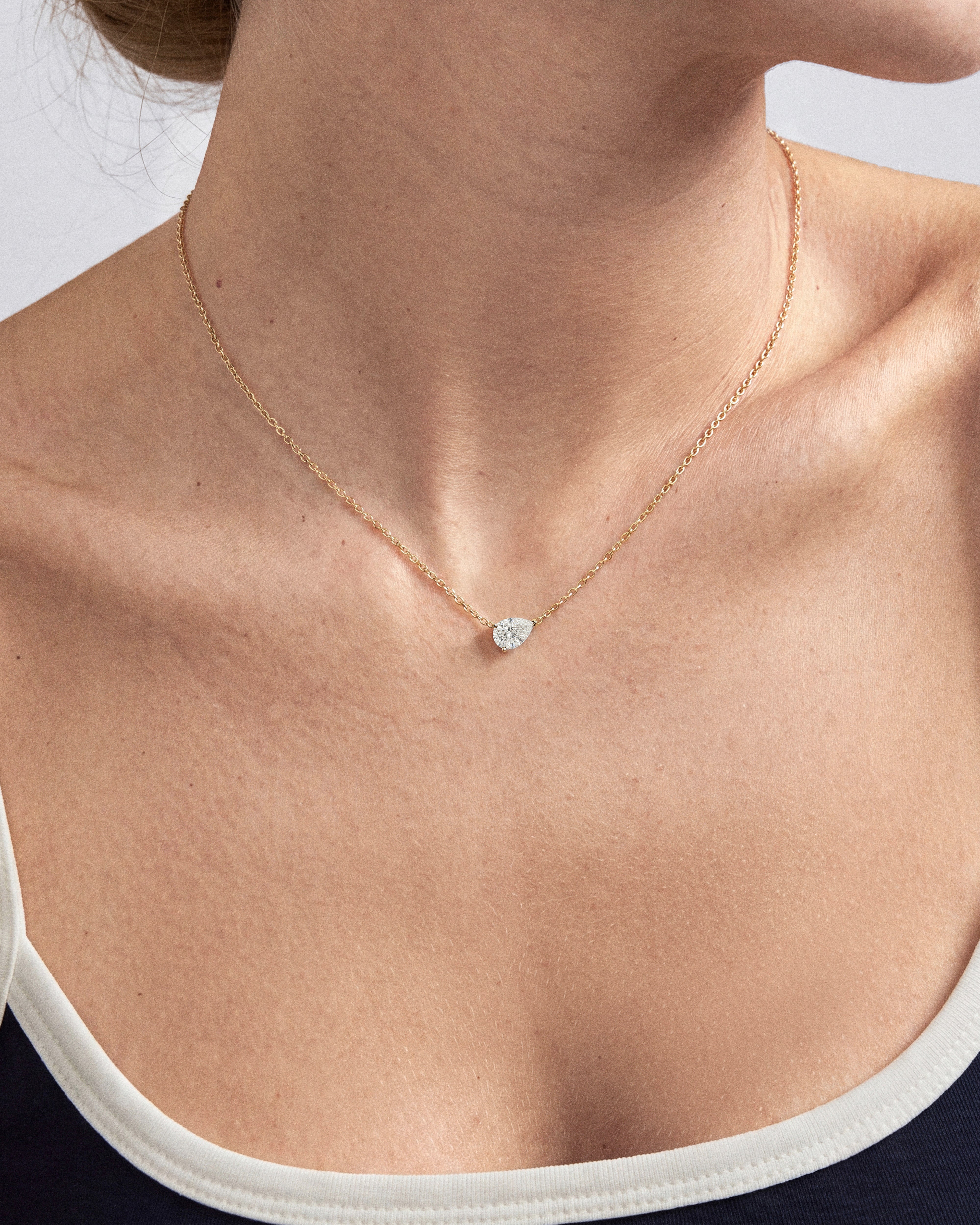 Sideways Pear Necklace
