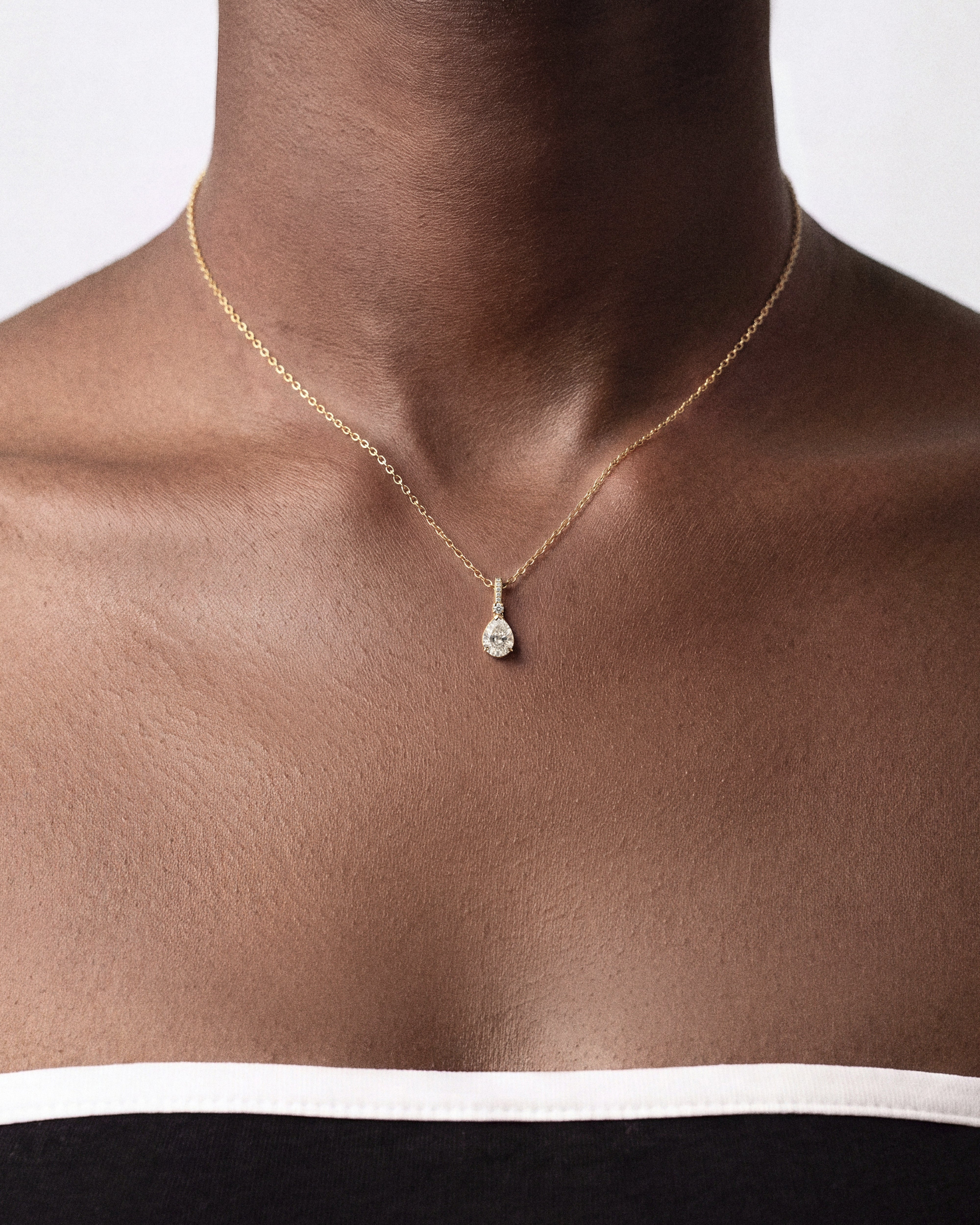 Pear Pave Bail Pendant