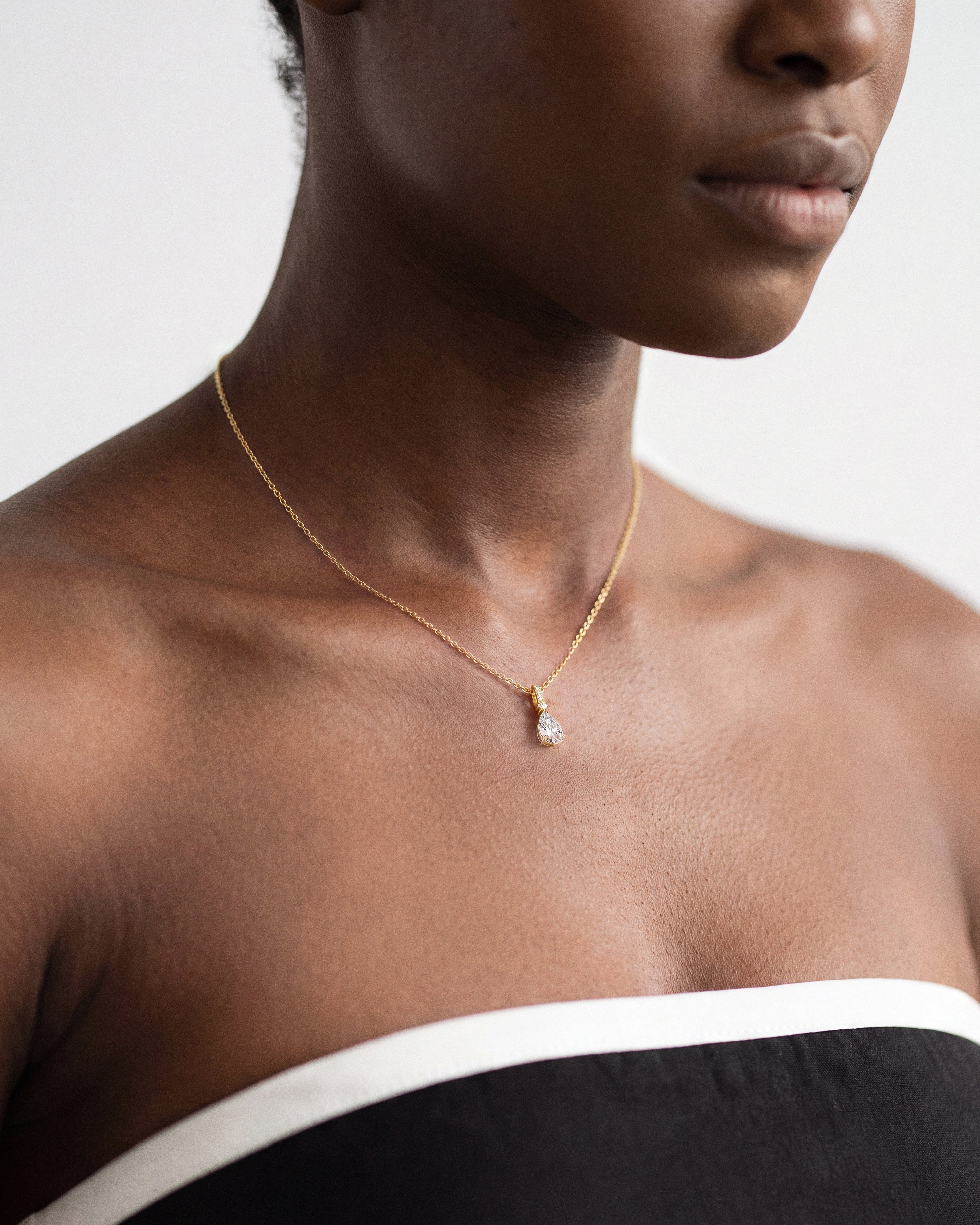Pear Pave Bail Pendant