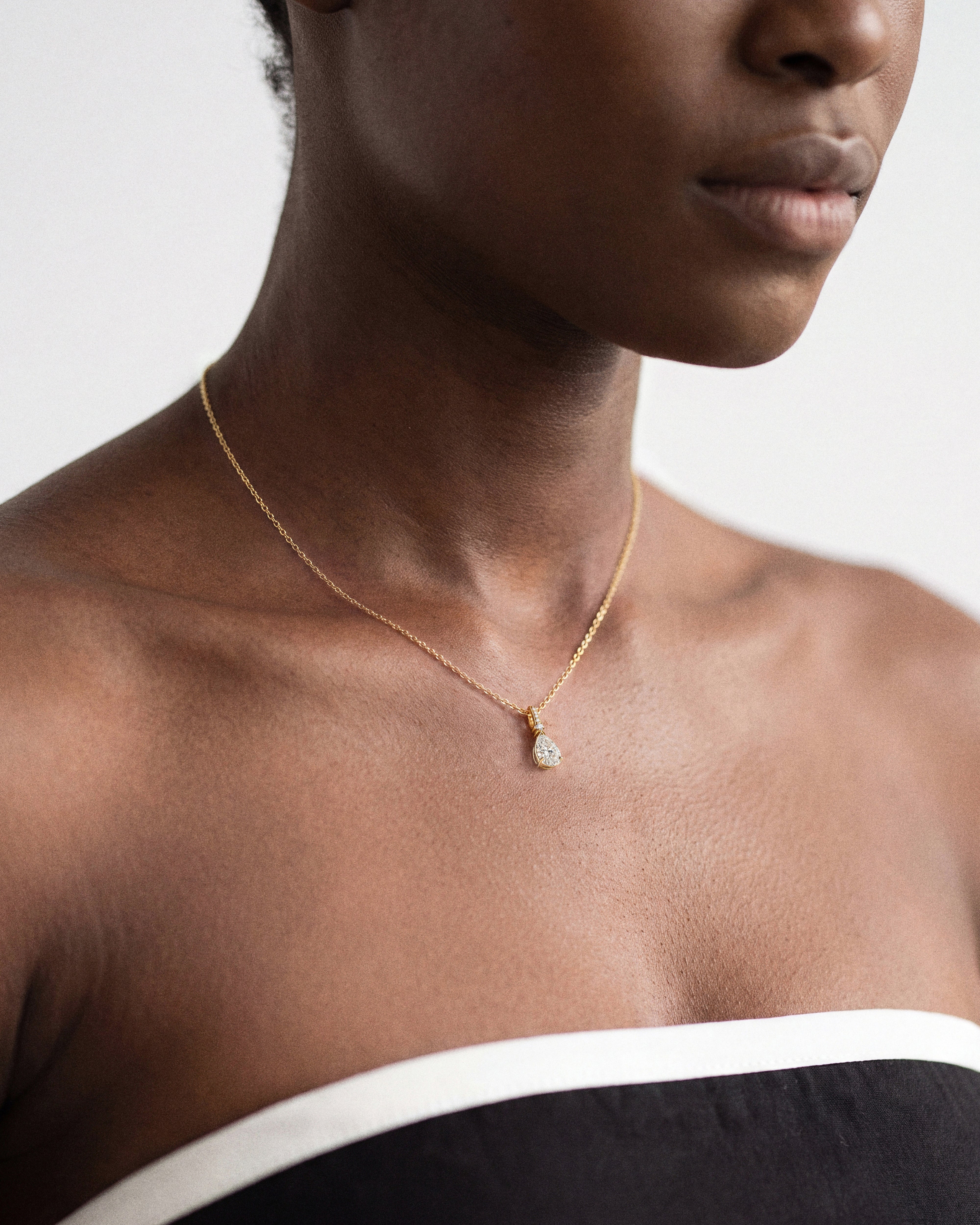 Pear Pave Bail Pendant