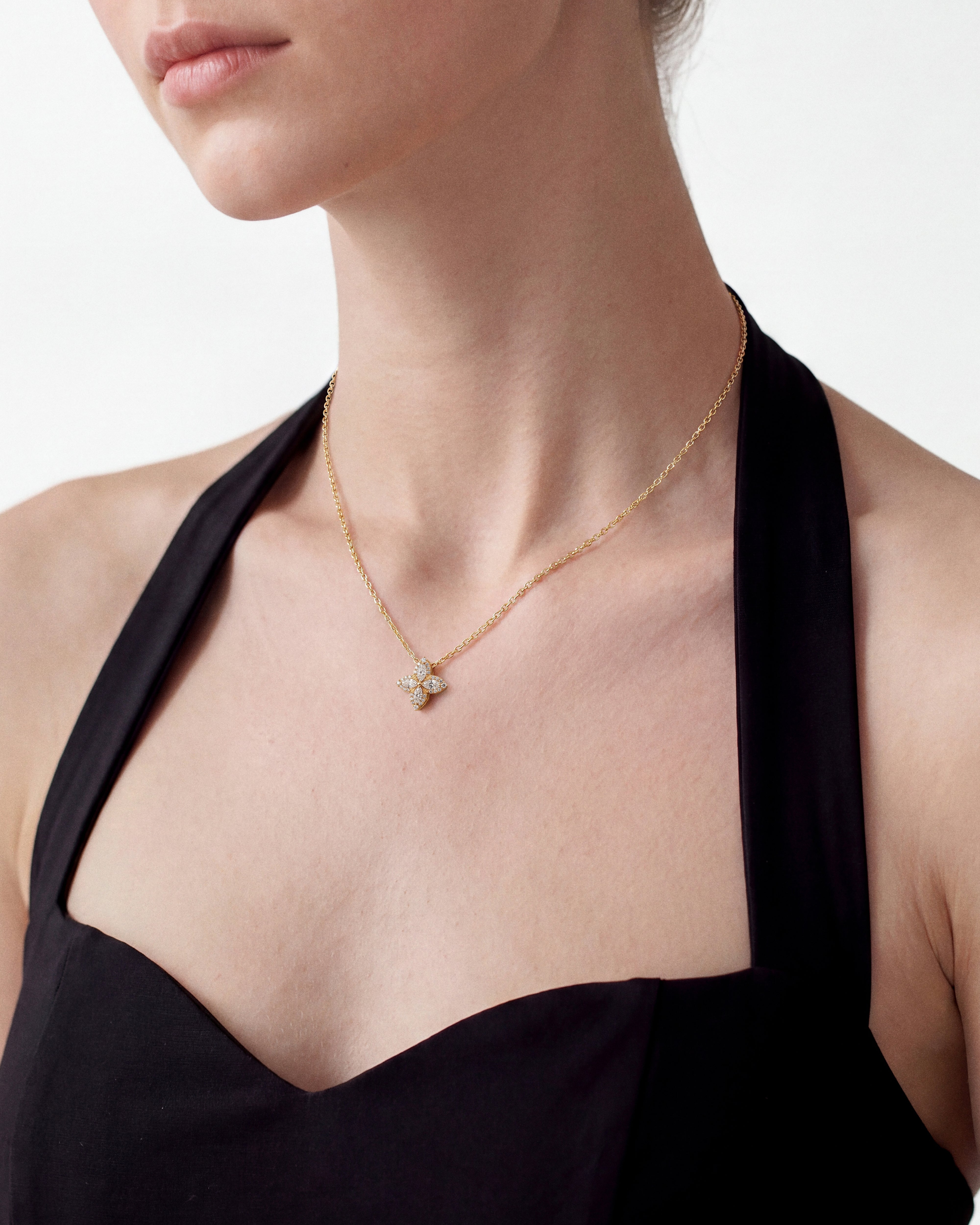 Pave Flower Necklace