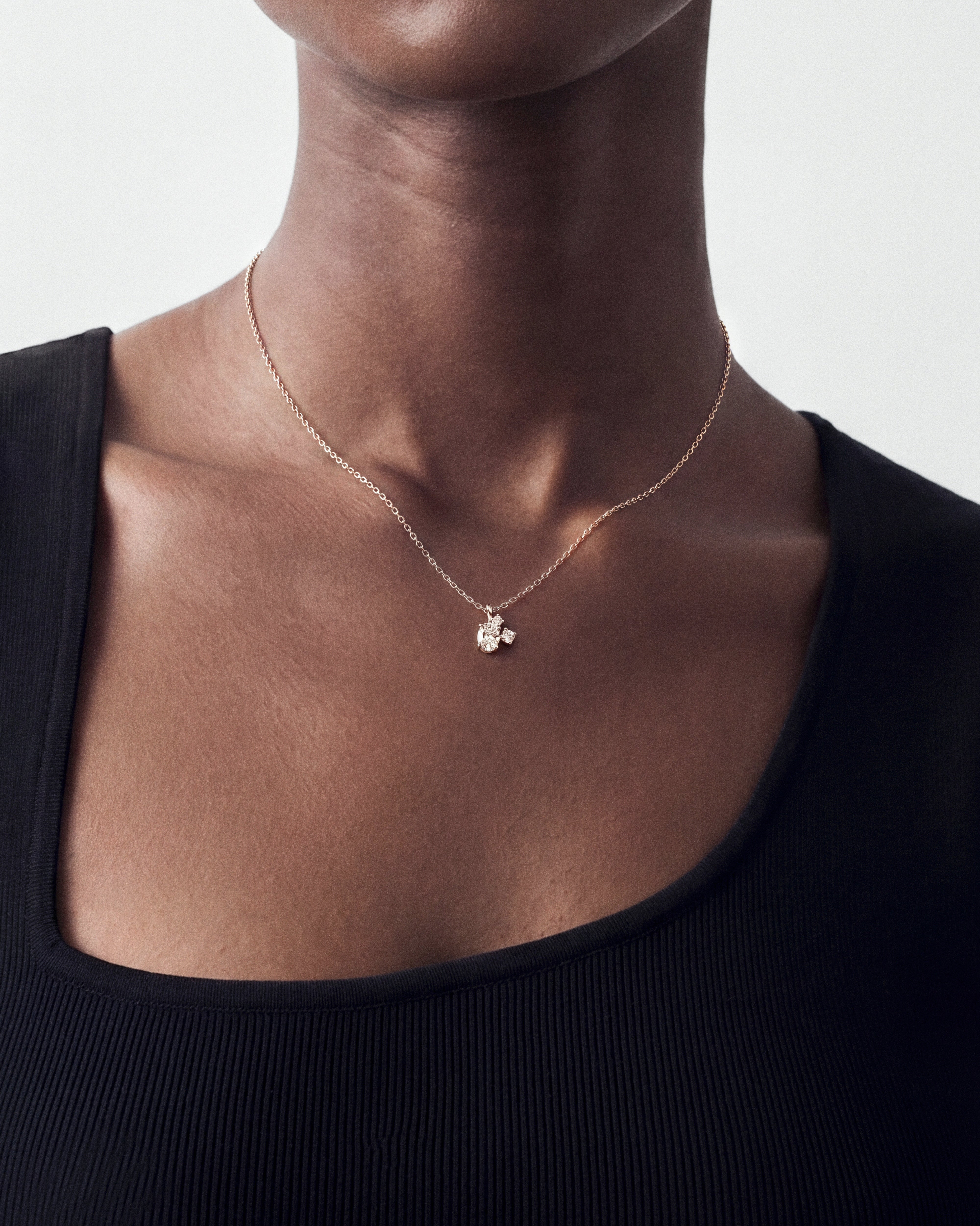 Oval Cluster Pendant Necklace