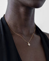 Pear Halo Pendant Necklace
