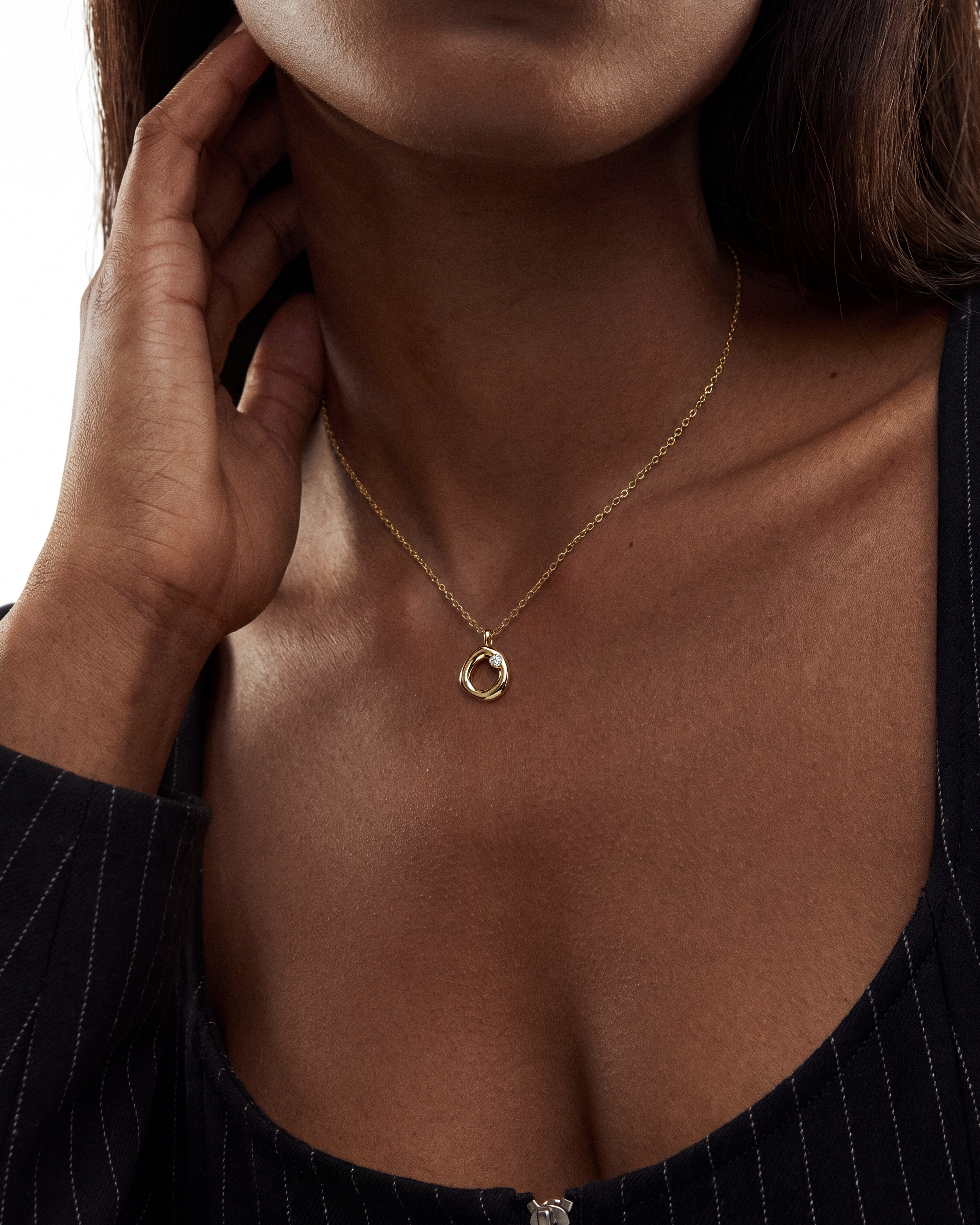 Puffed Organic Circle Necklace