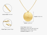 Medallion Charm Necklace in 14k Solid Gold