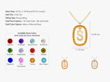 Initial Birthstone Necklace in 14k Solid Gold