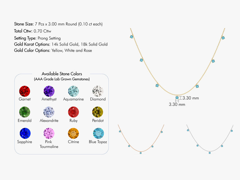 Drop Birthstone Necklace