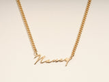 Cuban Chain Cursive Name Necklace