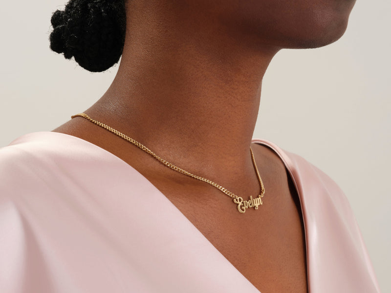 Cuban Chain Bold Name Necklace