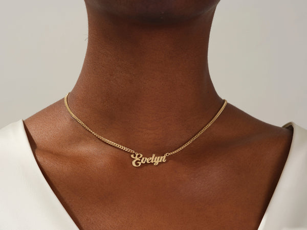 Cuban Chain Bold Name Necklace