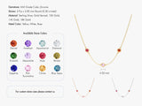 Bezel Set Birthstone Station Necklace