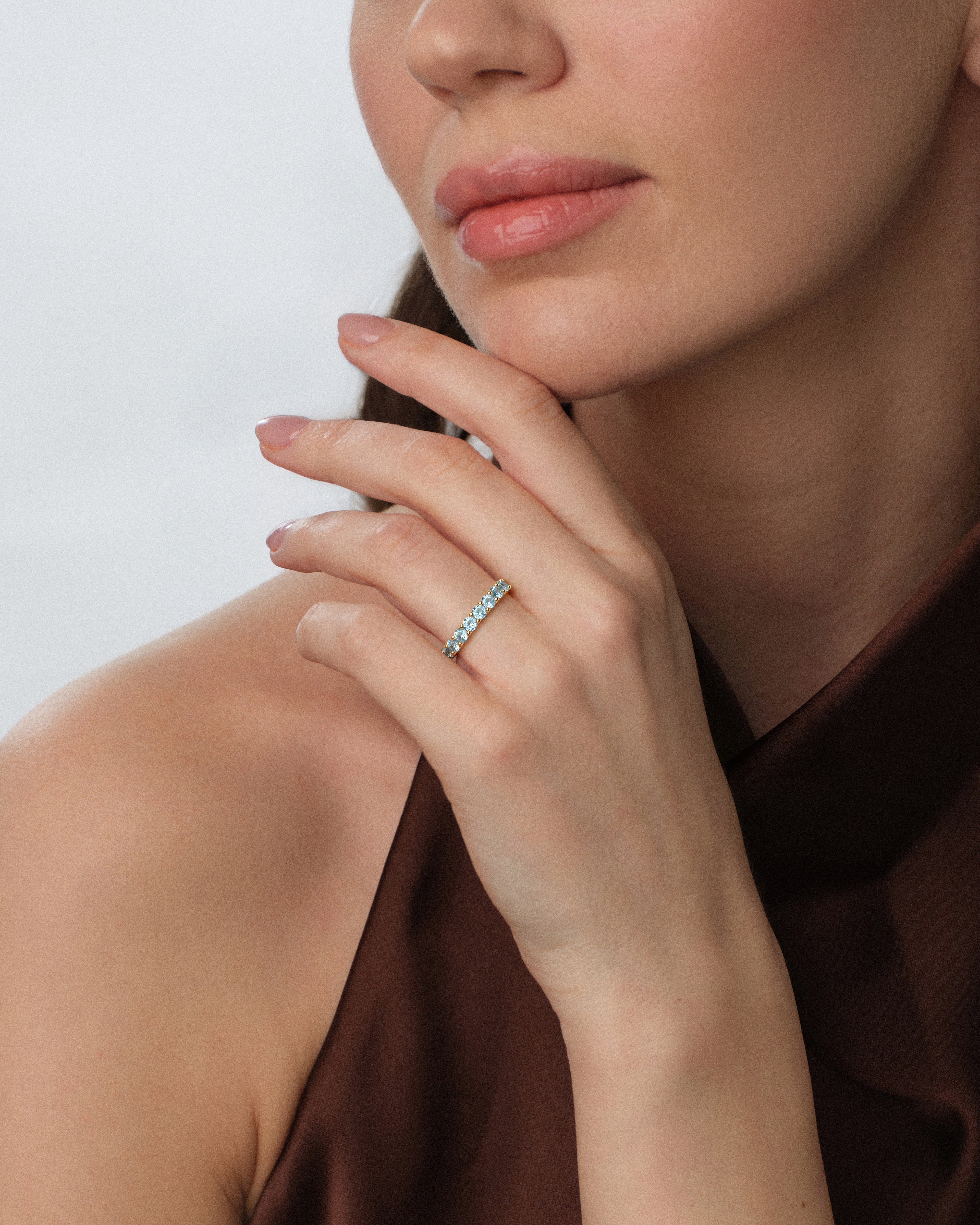 Bold Half Eternity Birthstone Ring