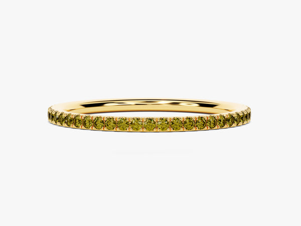 Full Eternity Peridot Birthstone Ring in 14k Solid Gold