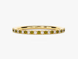 Alternating Peridot Birthstone Ring in 14k Solid Gold