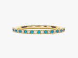 Alternating Blue Topaz Birthstone Ring in 14k Solid Gold