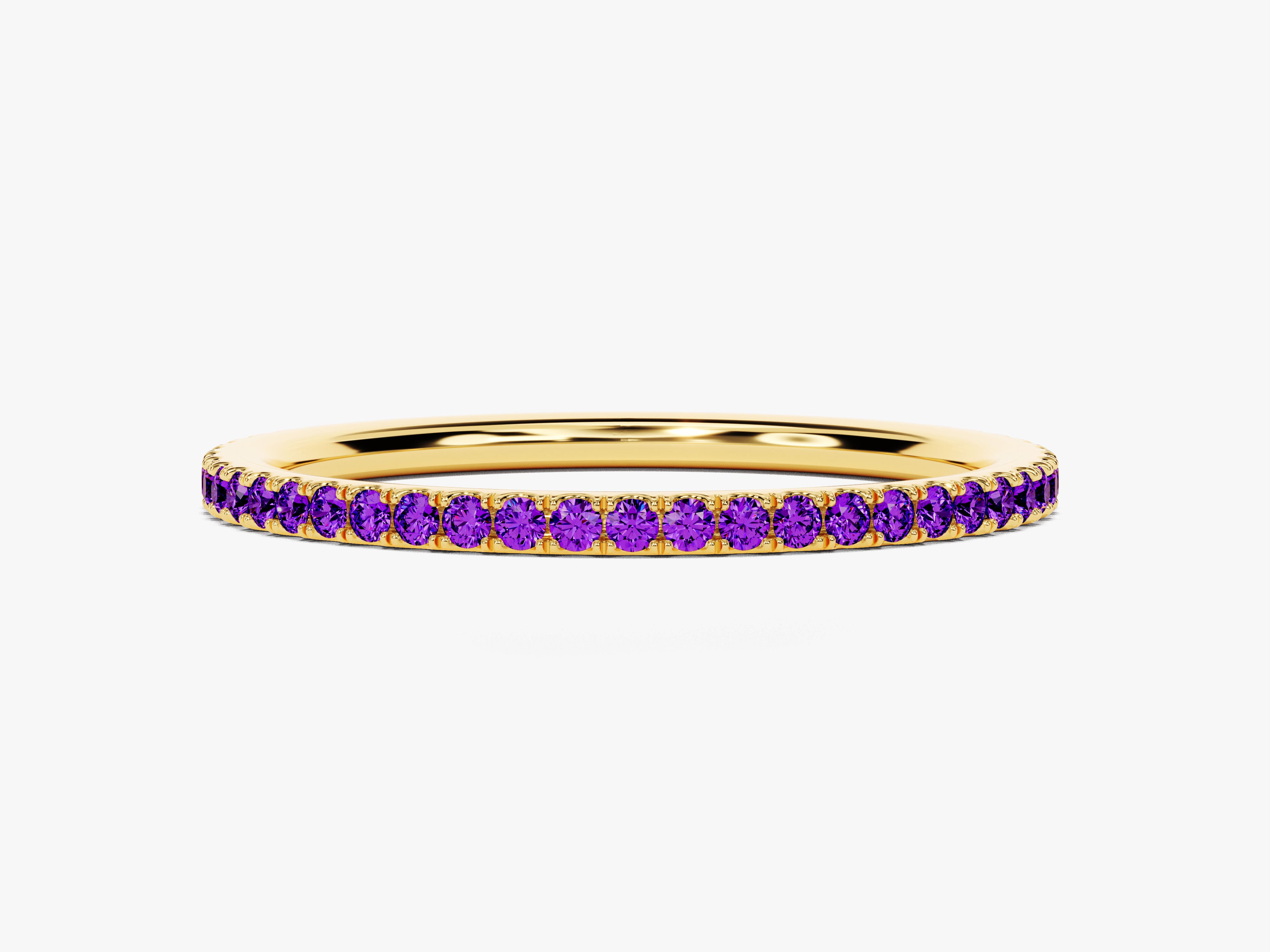 Full Eternity Amethyst Birthstone Ring in 14k Solid Gold
