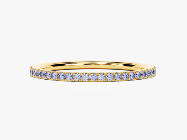 Full Eternity Alexandrite Birthstone Ring in 14k Solid Gold