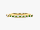 Alternating Emerald Birthstone Ring in 14k Solid Gold