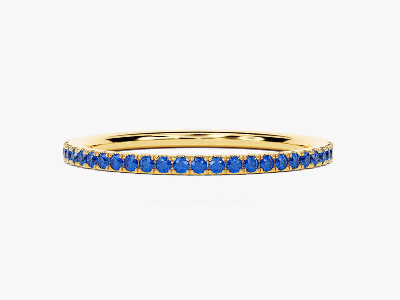 Full Eternity Sapphire Birthstone Ring in 14k Solid Gold