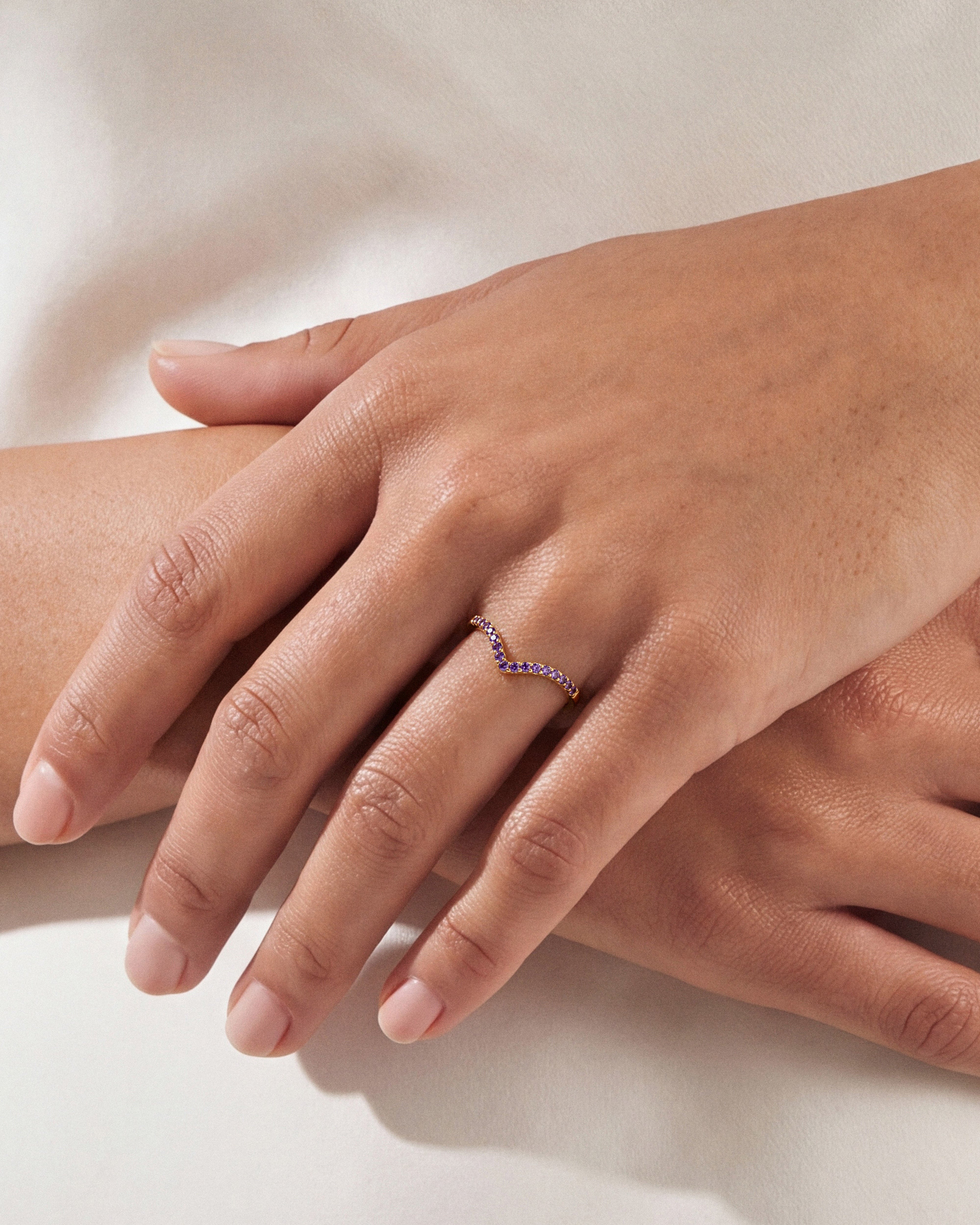 Birthstone Curved Ring