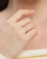 Alternating Birthstone Curved Ring